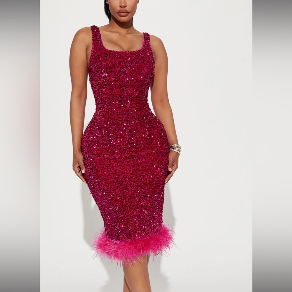 Pink Sequins Dress